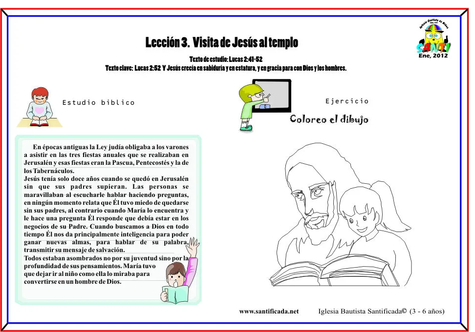 Lección 3.Visita de Jesús al templo « Iglesia de Niños Lección 3.Visita de Jesús al templo « Iglesia de Niños