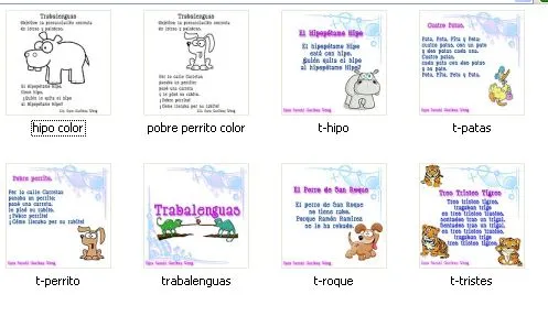 El Lenguaje de los Niños: Trabalenguas para Preescolar con dibujos.