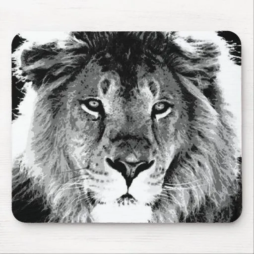León negro y blanco alfombrilla de ratones de Zazzle. León negro y blanco alfombrilla de ratones de Zazzle.