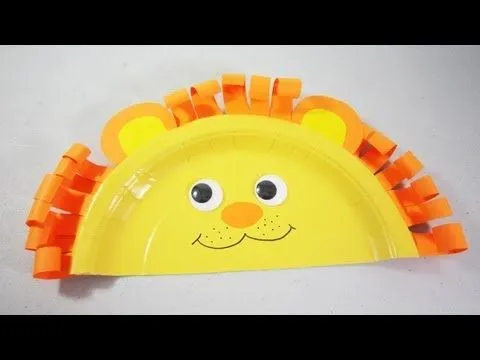 Cómo hacer un león con un plato de papel