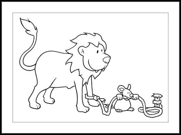 El leon y el raton para colorear - Imagui