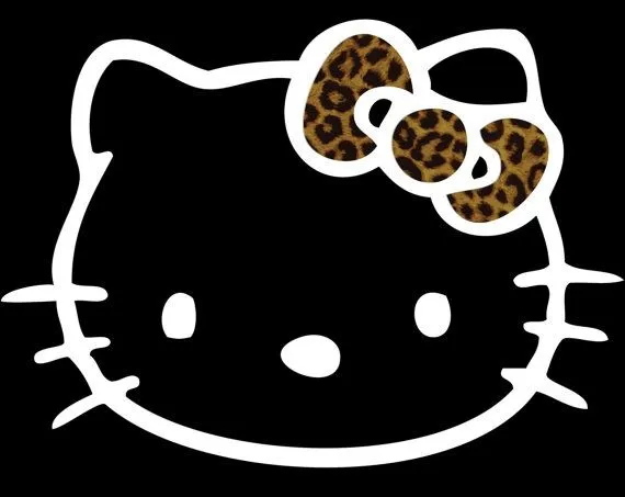 Leopard Print Bow Hello Kitty Decal Full Color Digital Print 6 ...