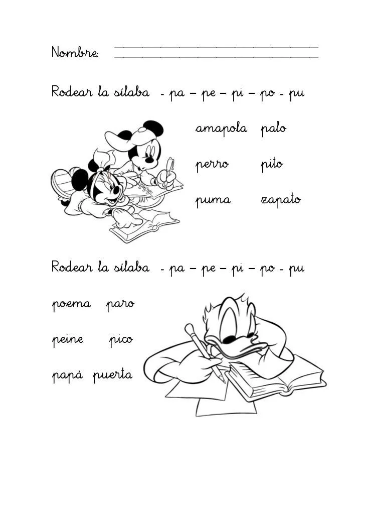 Trabajar con la letra p Trabajar con la letra p