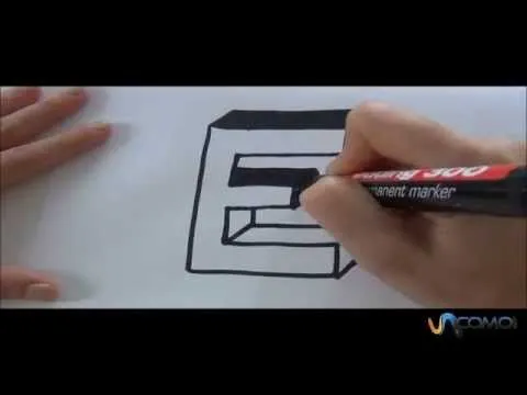 Cómo hacer la letra E en 3D - How to make the letter E in 3D - YouTube