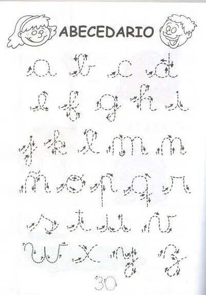 Trazos del abecedario en letra cursiva - Imagui