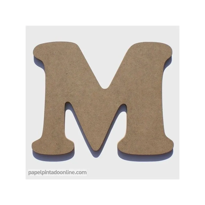 Letra de madera M para decoración, 20 CM