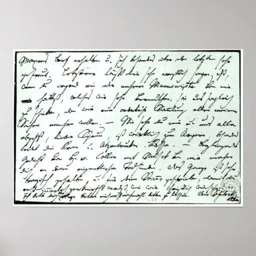 Letra manuscrita de Franz Schubert Poster | Zazzle