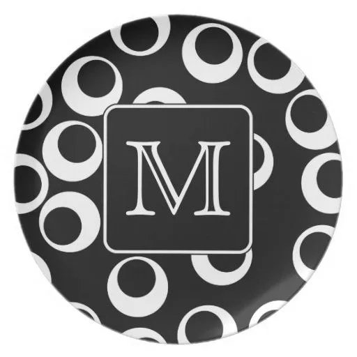 Su letra. Monograma blanco y negro. Modelo de la d Plato Para ... Su letra. Monograma blanco y negro. Modelo de la d Plato Para ...