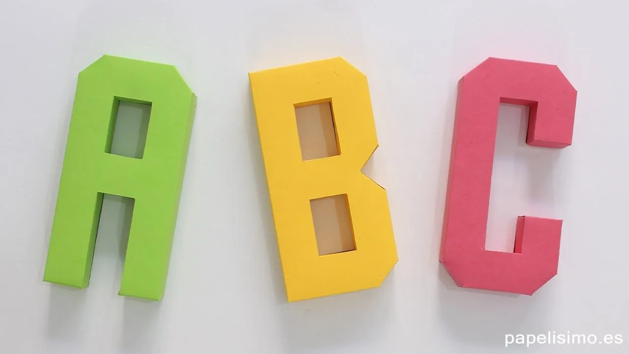 Cómo hacer letras 3D de papel o cartulina (Plantillas Abecedario A-Z) -  YouTube