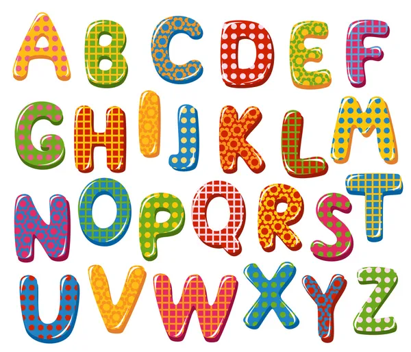 Letras del alfabeto colorido — Vector stock © tatus #34921985