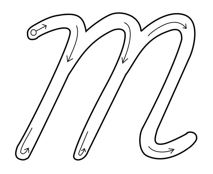 Letra cursiva m - Imagui