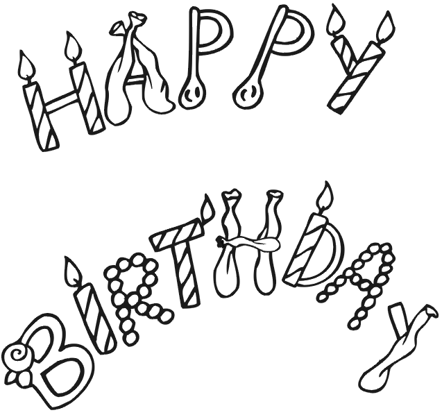 Dibujo de feliz cumpleaños para colorear - Imagui
