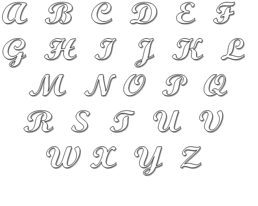 Letras do Alfabeto, desenhos e molde para colorir