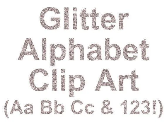 Letras Glitter plata Clip Art Digital brillo por HuggableMeDesigns