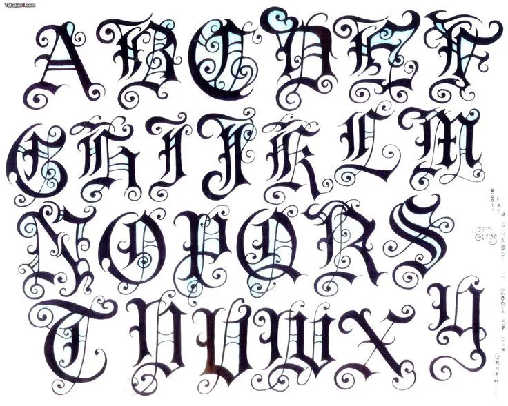 letras-goticas-1519.jpg (1760×1410) | dibujos, tribales, tatuajes ...
