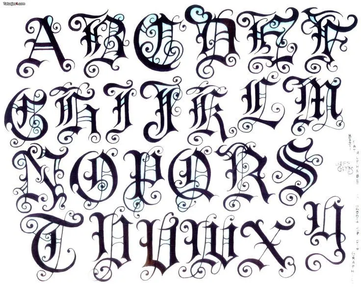 Del Abecedario Goticas Romanticas Letras | Letras Goticas | Pinterest