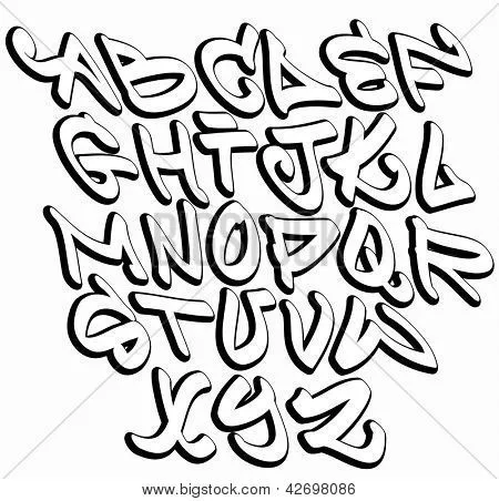 Graffiti font alphabet letters. Hip hop type grafitti design Stock ...