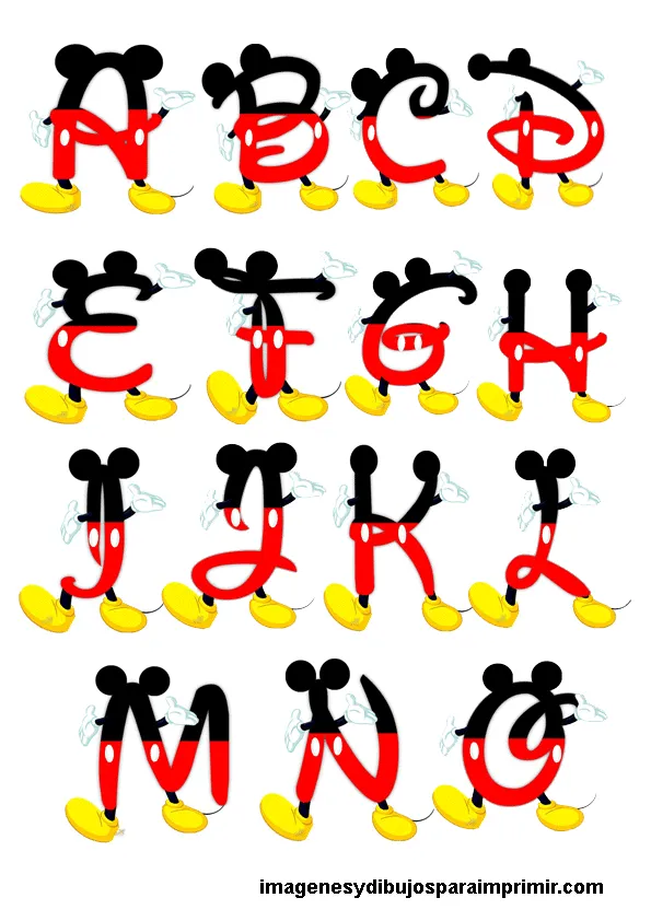 Letras de Mickey Mouse para imprimir - Imagui Letras de Mickey Mouse para imprimir - Imagui