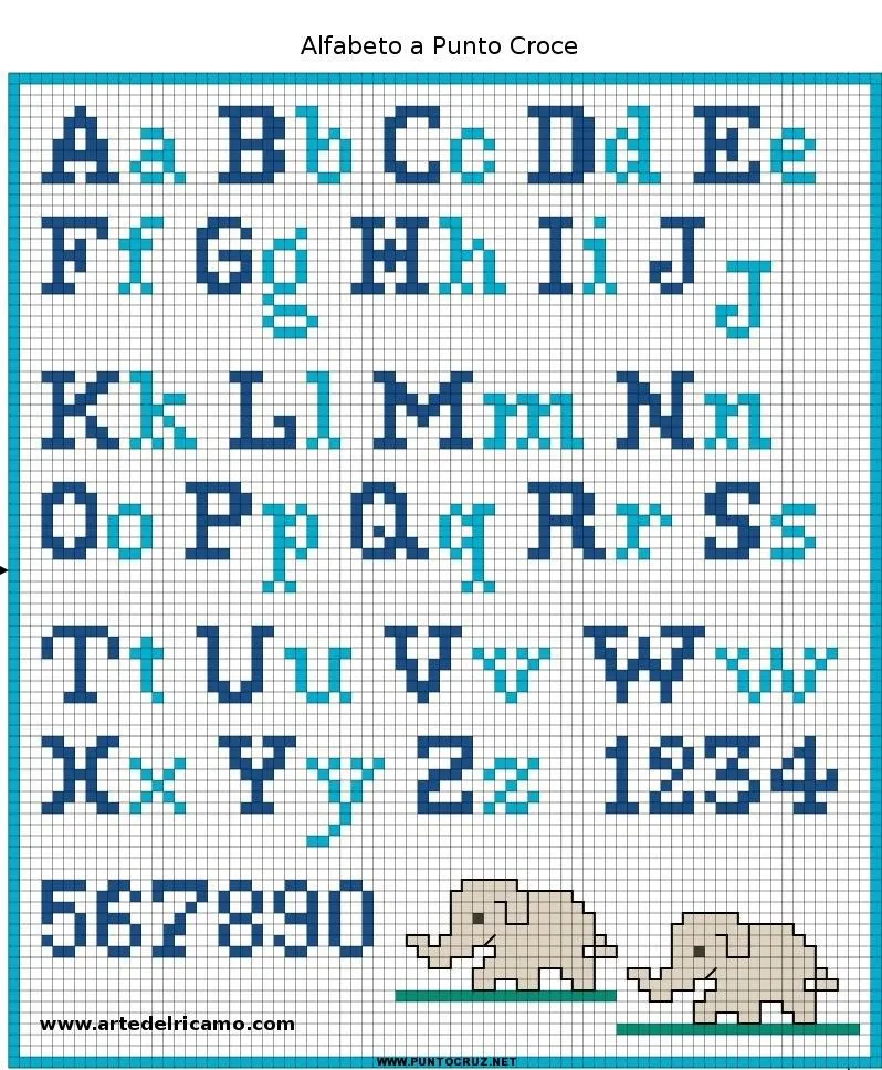 Letras para punto con cruz | Punto de cruz - Colección de patrones ...
