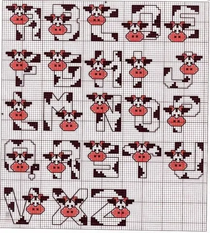 Vacas | Punto de cruz - Colección de patrones punto de cruz gratis.