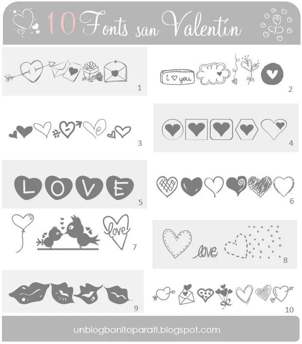 Tipos de letras para San Valentin | Caligrafía y Fonts de Su ...