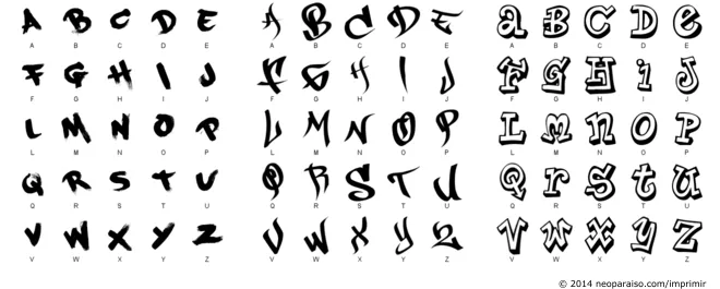 Letras con sombras para dibujar abecedario - Imagui