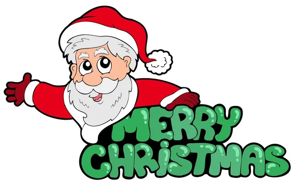 letrero feliz Navidad con santa — Vector stock © clairev #3947028
