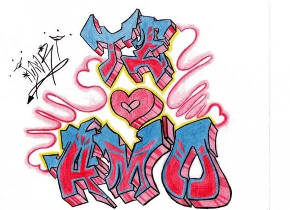 imagenes de graffitis de corazones