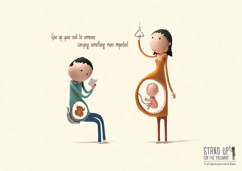 Levantate por la embarazada: Lindas ilustraciones nos recuerdan ...