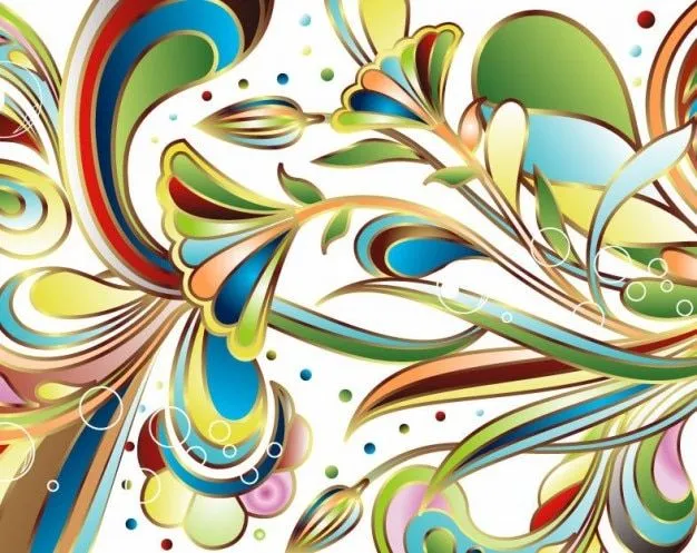 libre de arte abstracto de color vector floral | Descargar ...