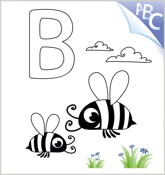 Libro de colorear de animales para los niños: B para la abeja ...