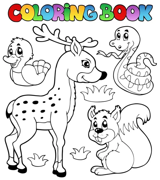 Libro para colorear con los animales de la selva 2 — Vector stock ...