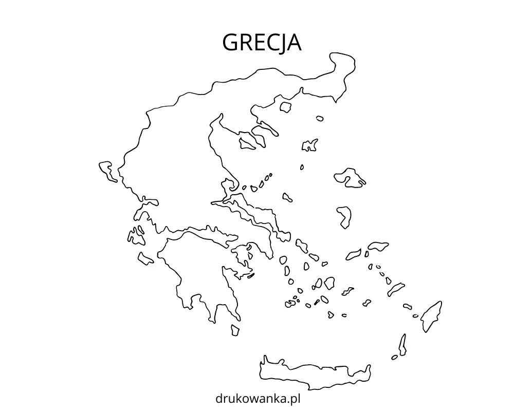 Libro para colorear el mapa de Grecia para imprimir y en línea