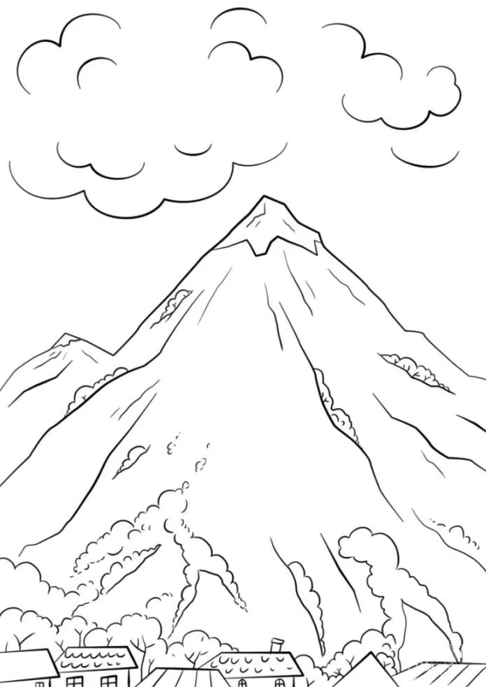 Libro para colorear de las montañas para imprimir y en línea