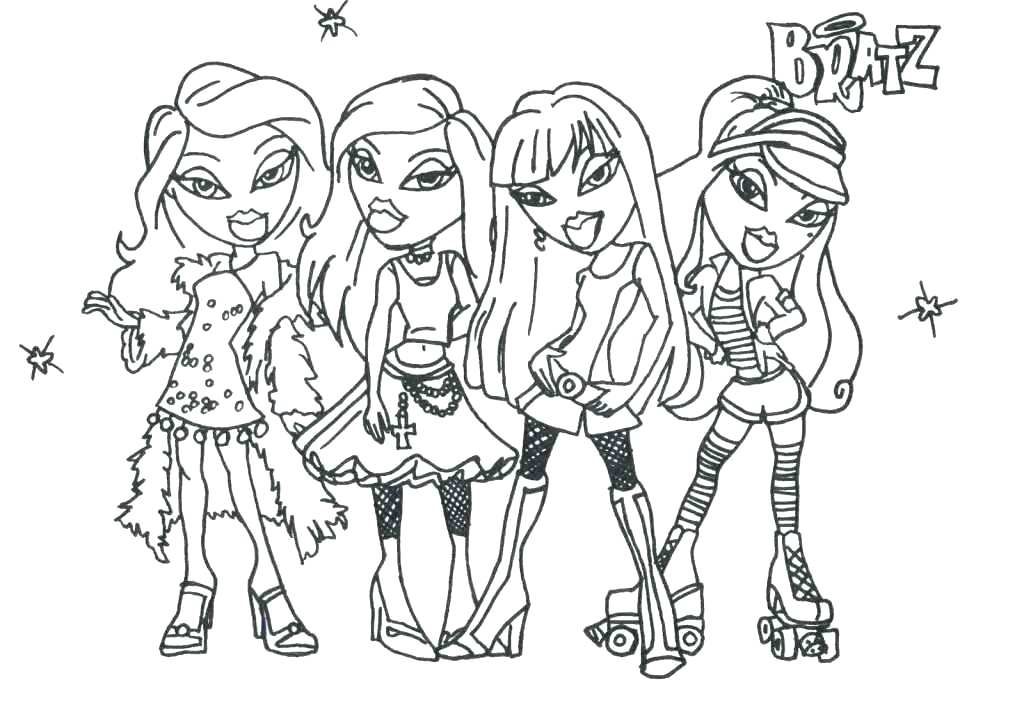 Libro para colorear de las muñecas Bratz para niñas para imprimir y en línea Libro para colorear de las muñecas Bratz para niñas para imprimir y en línea