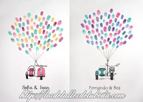 Libros de firmas con huellas para bautizos y bodas llenos de color ... Libros de firmas con huellas para bautizos y bodas llenos de color ...