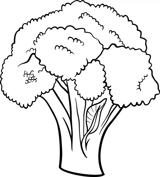 dibujos animados de verduras brócoli para colorear libro — Vector ...