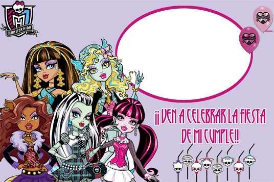 Las más lindas invitaciones para tu fiesta Monster High!