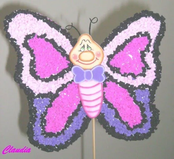 lindas manualidades: Mariposa con foamy picado