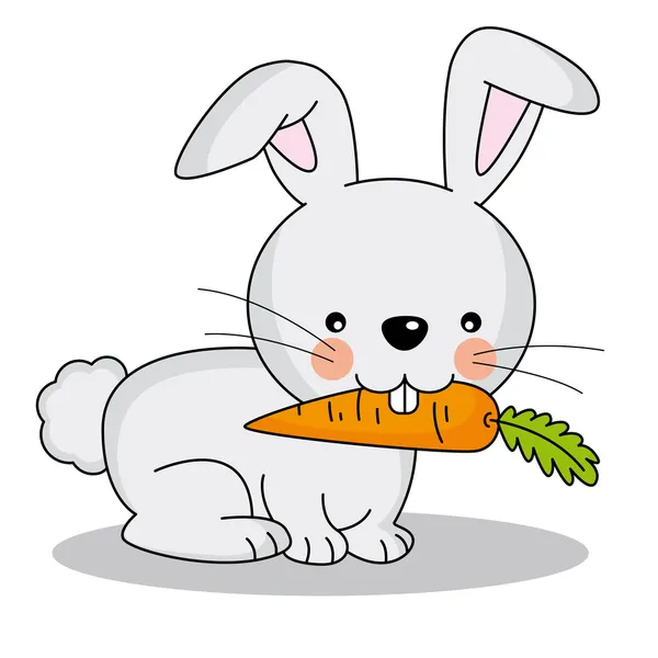 Lindo conejo comiendo una zanahoria — Vector stock © sbego #14900137
