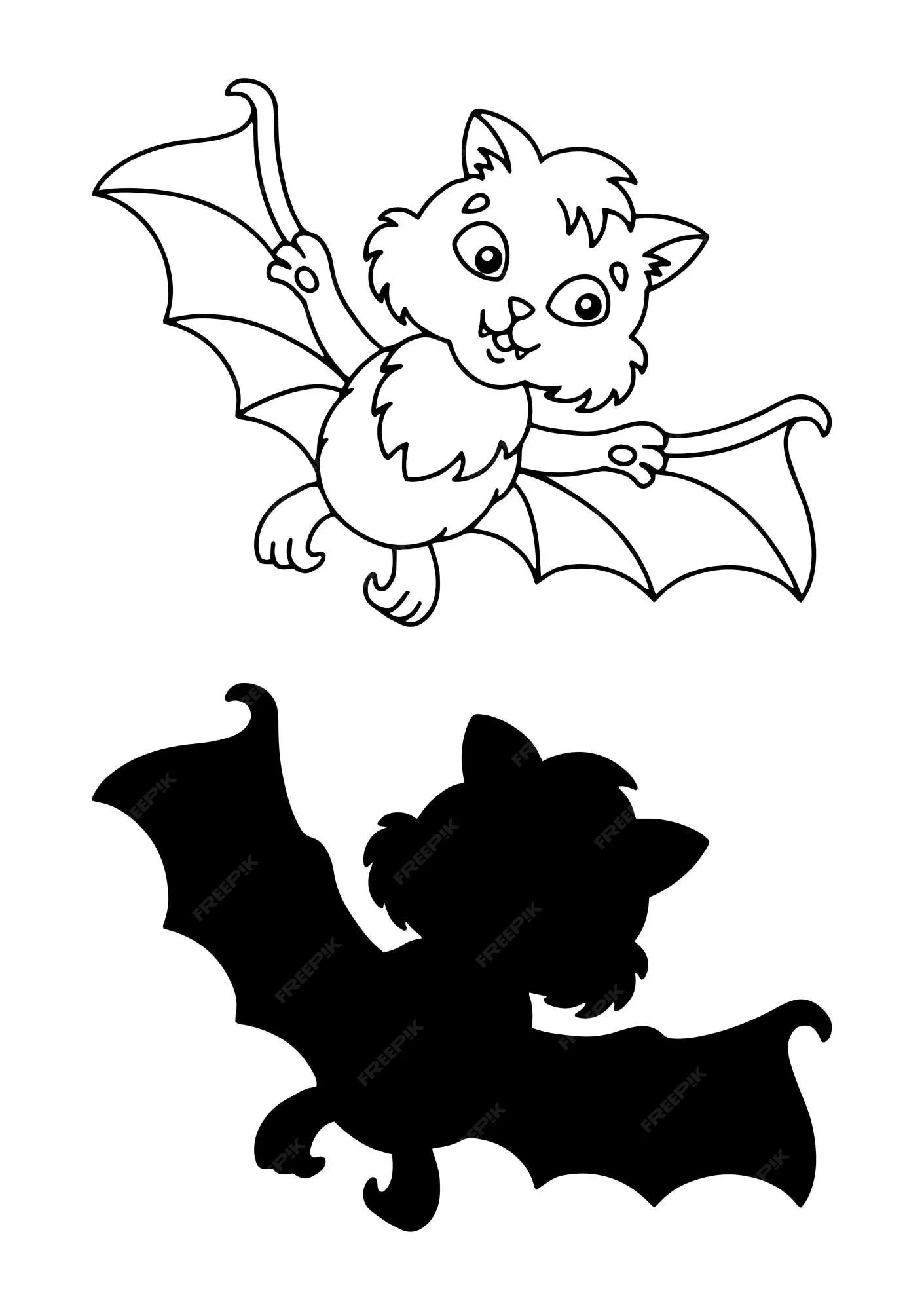 Lindo murciélago tema de halloween página de libro para colorear para niños  | Vector Premium