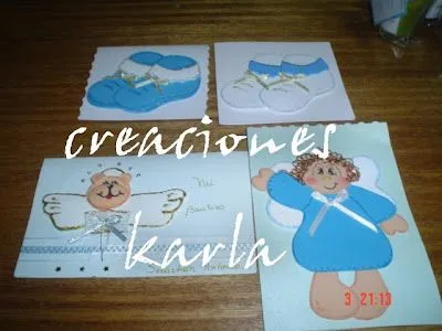 tarjetas con distintos diseños, para baby shower....