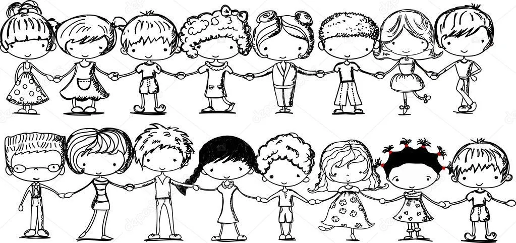 lindos niños tomados de las manos, Foto blanco y negro de dibujos ... lindos niños tomados de las manos, Foto blanco y negro de dibujos ...