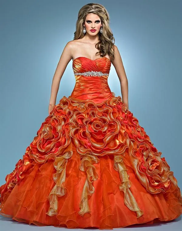 Lindos Vestidos de Fiesta Largos de color Naranja | Vestidos y Más Lindos Vestidos de Fiesta Largos de color Naranja | Vestidos y Más