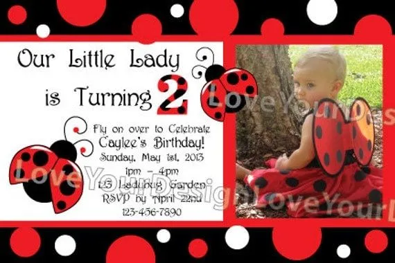 Little Lady Ladybug Birthday Invitation with por LoveYourDesign