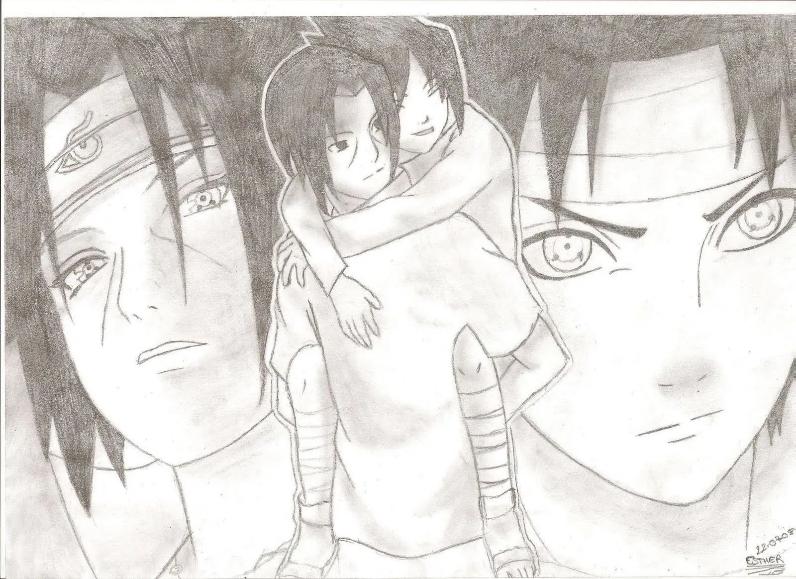A little piece of heaven: Dibujo Itachi y Sasuke