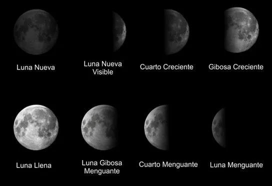 Como se llaman las fases de la luna | Como se llama