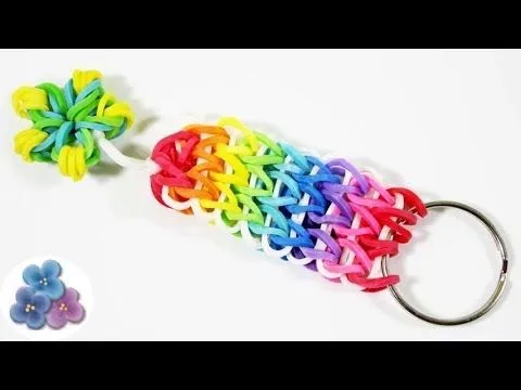 Como hacer un llavero de gomitas Rainbow Loom DIY Regalos tutorial ...