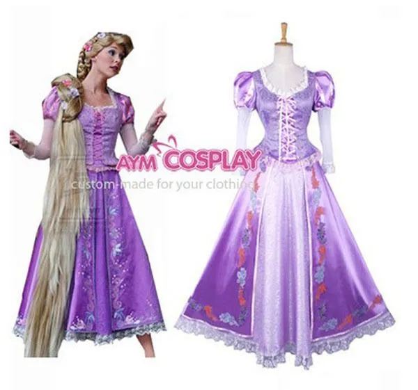 Nueva llegada de la princesa Rapunzel Dress película traje Cosplay ...