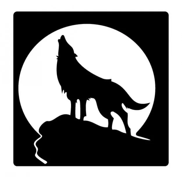 Aullidos silueta del lobo y la luna llena | Descargar Vectores gratis